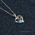 mother day gifts 2021 silver mom necklace opal stone 925 sterling heart design mama necklace 925